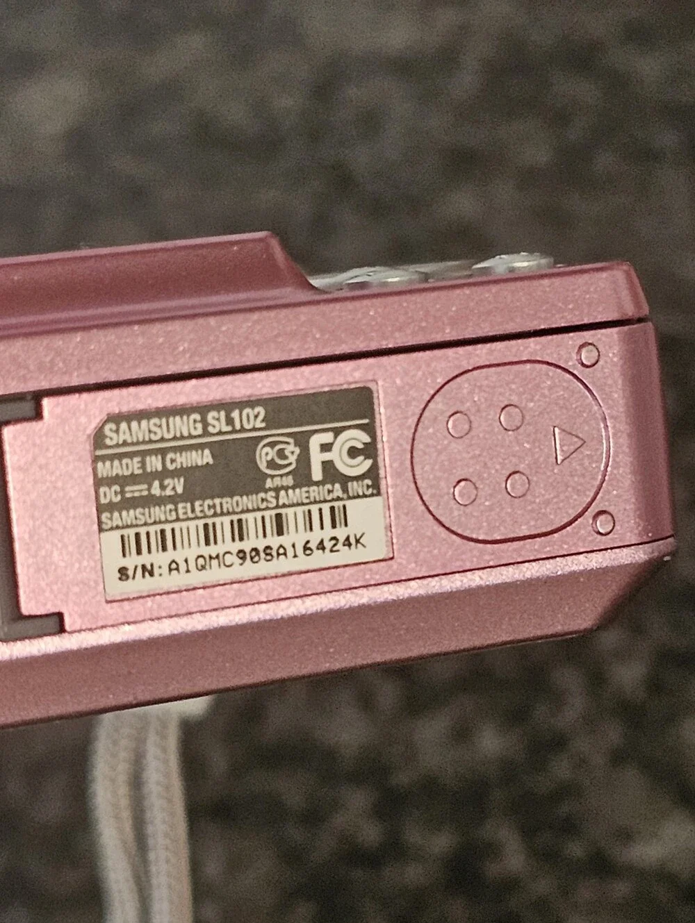 Samsung SL102 Camera Metallic Pink 10.2 Megapixels Battery Charger EC-SL102BP/US